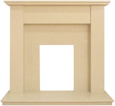 Adam Trinity Marble Fireplace in Beige Stone