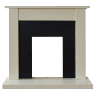 Adam Sutton Fireplace in Cream and Black, 43 Inch