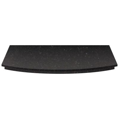 Adam Granite Stone Curved Hearth in Black, 54 Inch