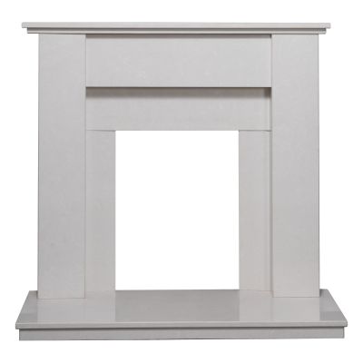 Adam Mini Trinity Marble Fireplace in Perola