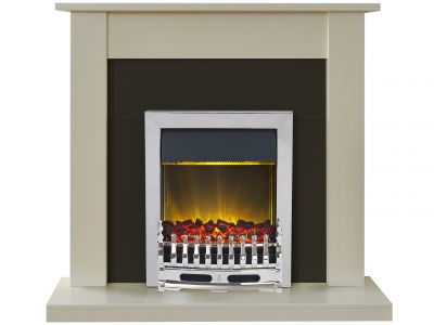 Adam Sutton Fireplace Suite in Cream with Blenheim Electric Fire in Chrome, 43 Inch