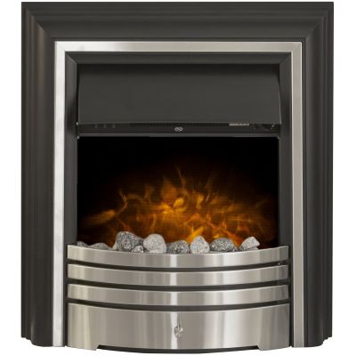 Adam York Freestanding Electric Fire in Brushed Steel