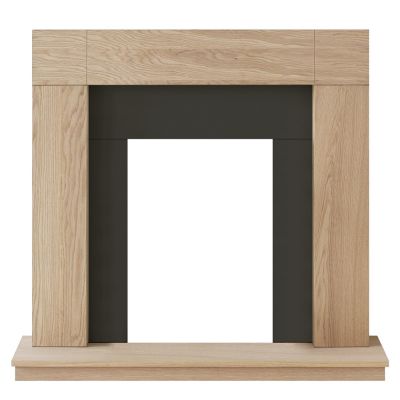 Adam Malmo Fireplace in Oak & Black/Cream, 39 Inch