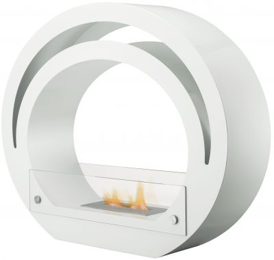 The Globe Bio Ethanol Fireplace Suite in Pure White, 39 Inch