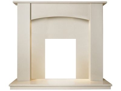 Adam Camber Marble Fireplace in Beige Stone