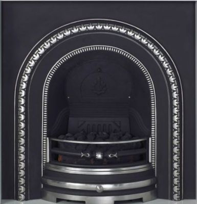 Bedford Back Panel with Fret, Flap and Ashpan Cover in Cast Iron, 37 Inch