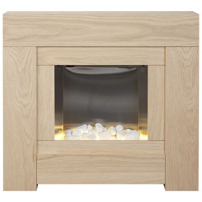 Adam Brooklyn Electric Fireplace Suite in Oak, 30 Inch