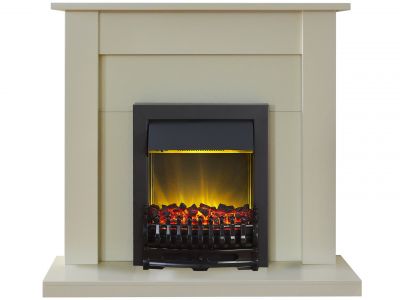 Adam Sutton Fireplace Suite in Cream with Blenheim Electric Fire in Black, 43 Inch