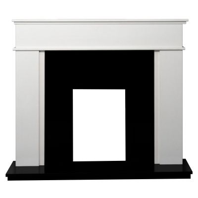 Adam Portland Marble and Granite Stone Fireplace in White Stone