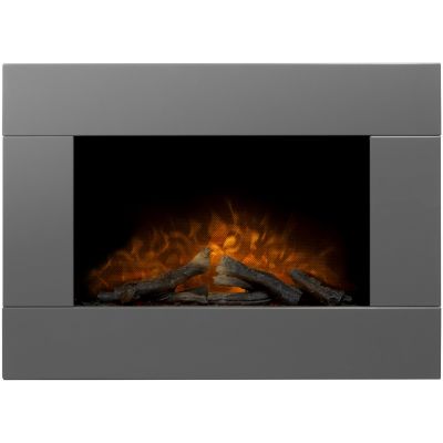 Adam Carina Electric Wall Mounted Fire with Remote Control in Satin Grey, 32 Inch