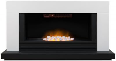 Adam Carrera Fireplace Suite in Pure White, 48 Inch