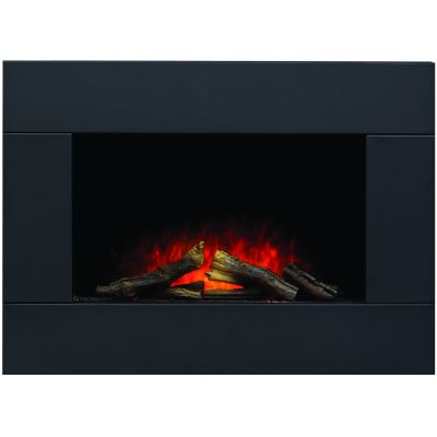Adam Carina Electric Wall Mounted Fire with Remote Control in Black, 32 Inch