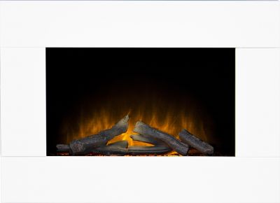 Adam Carina Electric Wall Mounted Fire with Remote Control in Pure White, 32 Inch