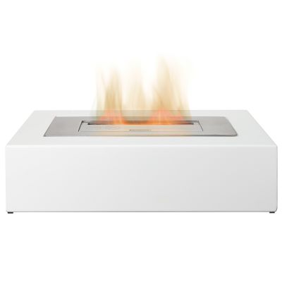 The Curve Freestanding Bio Ethanol Fire in White