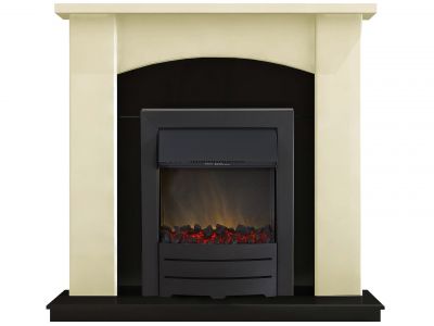 Adam Holden Fireplace Suite in Cream with Colorado Electric Fire in Black, 39 Inch