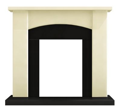 Adam Holden Fireplace in Cream and Black, 39 Inch