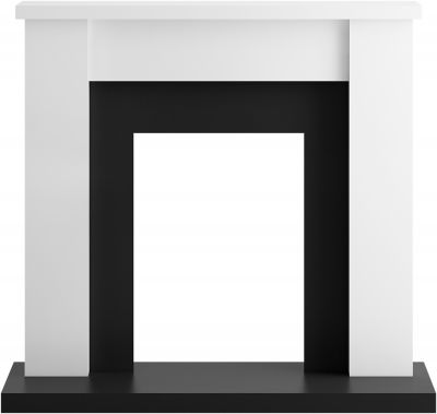 Adam Solus Fireplace in Black and Pure White, 39 Inch