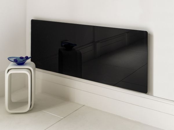 Vitreo Large Radiator Cover in Black Glass, 1600mm