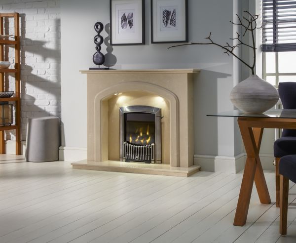 Adam Lincoln Marble Fireplace in Roman Stone