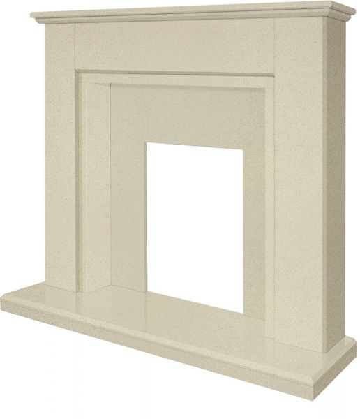 Adam Melbourne Marble Fireplace in Beige Stone