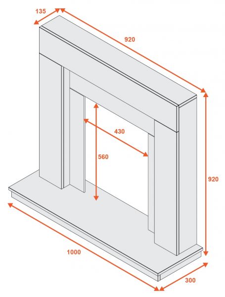 Adam Malmo Fireplace Suite in Oak with Blenheim Electric Fire in Brass, 39 Inch