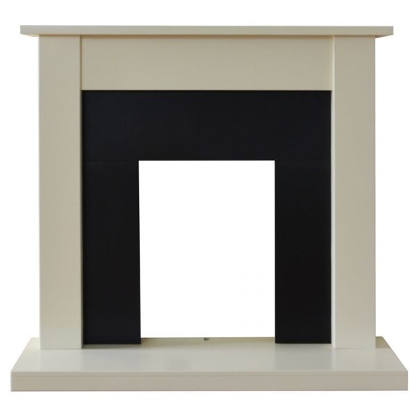 Adam Sutton Fireplace in Cream and Black, 43 Inch