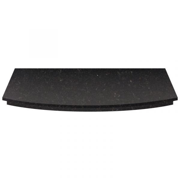 Adam Granite Stone Curved Hearth in Black, 54 Inch