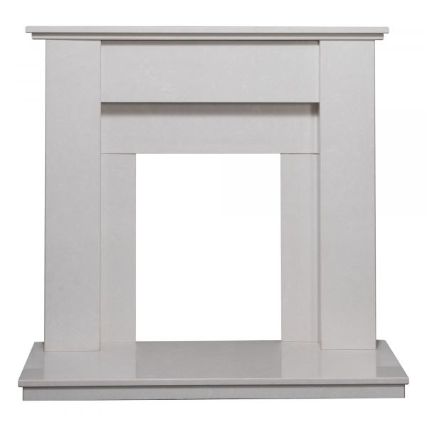 Adam Mini Trinity Marble Fireplace in Perola