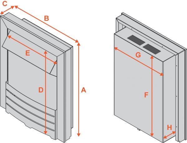 Adam Blenheim Electric fire in Brass