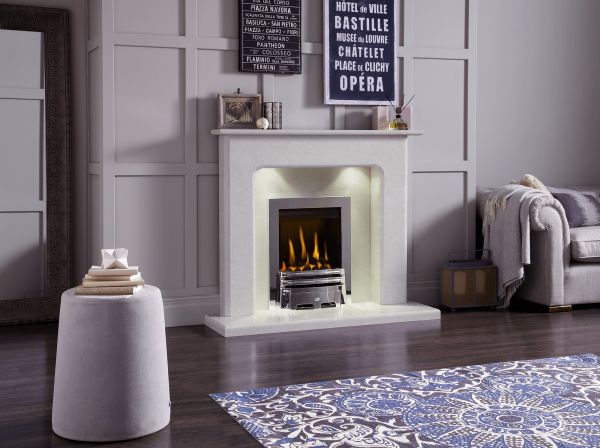 Adam Ellerby Marble Fireplace in Perola