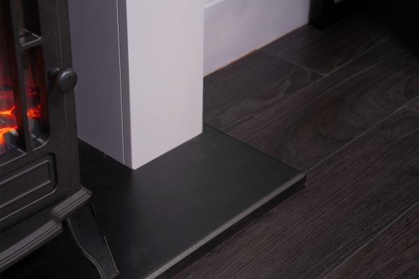 Adam Chester Stove Suite in Pure White with Ripon Electric Stove in Black, 39 Inch