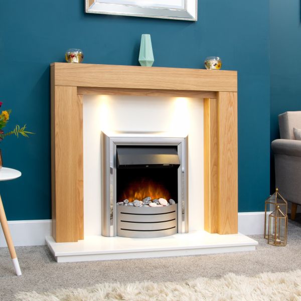 Adam Lynx 3-in-1 Electric Fire with Interchangeable Trims in Chrome