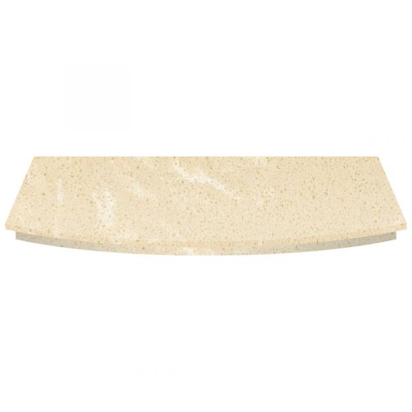 Adam Marble Curved Hearth in Roman Stone, 54 Inch