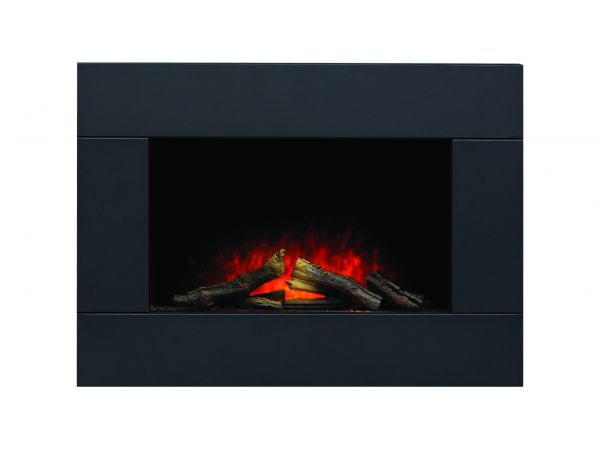Adam Carina Electric Wall Mounted Fire with Remote Control in Black, 32 Inch