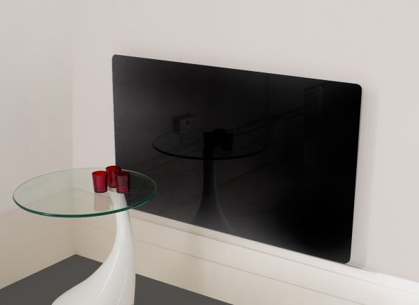 Vitreo Small Radiator Cover in Black Glass, 900mm