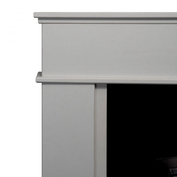Adam Portland Marble and Granite Stone Fireplace in White Stone