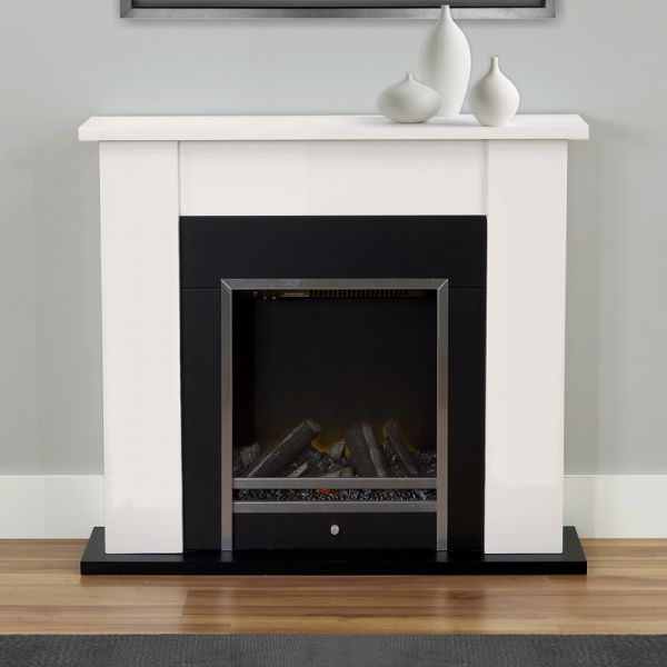 Adam Stratton Fireplace Suite in Cream, 35 Inch