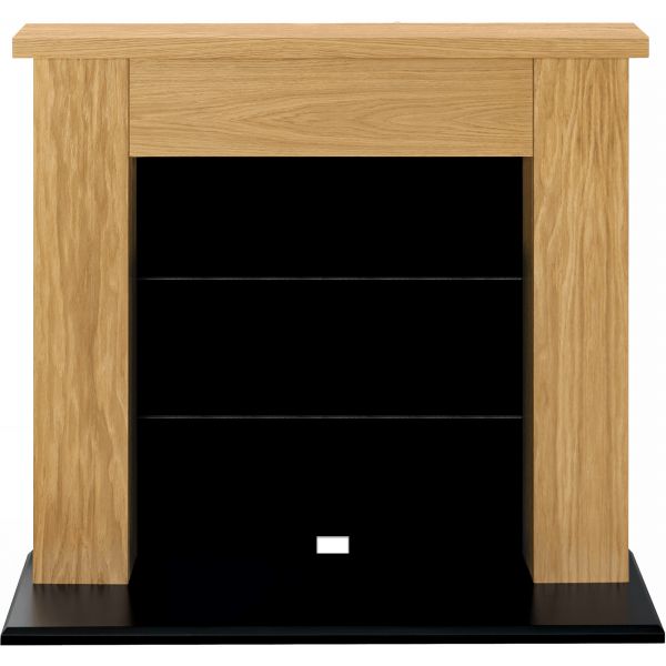 Adam Chester Electric Stove Fireplace in Oak & Black, 39 Inch