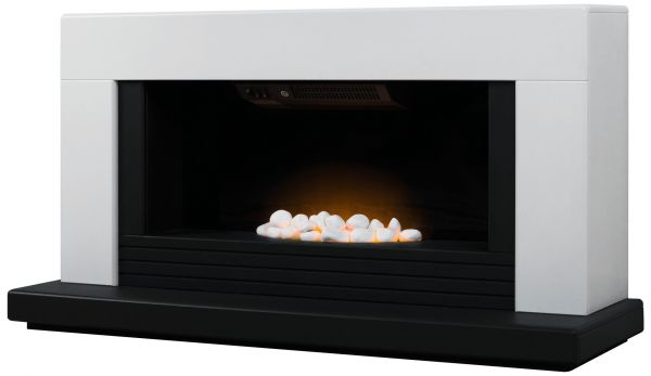 Adam Carrera Fireplace Suite in Pure White, 48 Inch