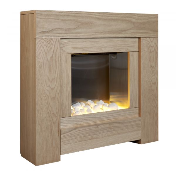 Adam Brooklyn Electric Fireplace Suite in Oak, 30 Inch