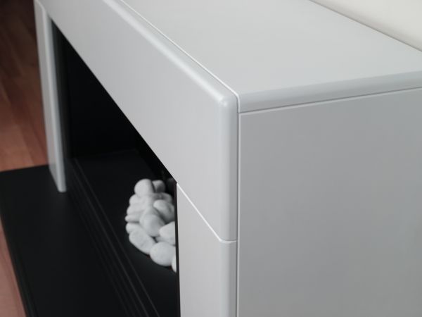 Adam Carrera Fireplace Suite in Pure White, 48 Inch