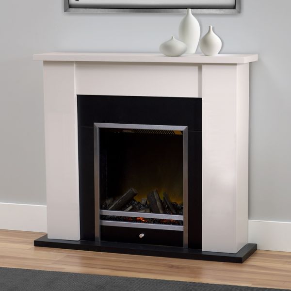 Adam Stratton Fireplace Suite in Cream, 35 Inch