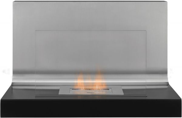 The Crescent Wall Mounted Bio Ethanol Fire in Stainless Steel, 31 Inch