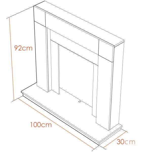 Adam Malmo Fireplace Suite in Oak with Colorado Electric Fire in Brushed Steel, 39 Inch