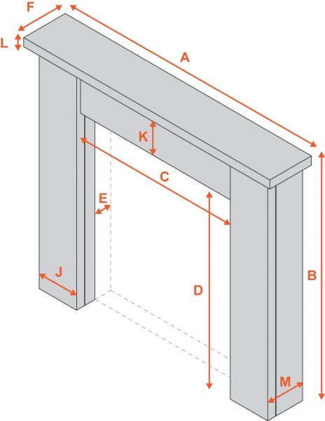 Adam Beaumont Mantelpiece in Pure White with Downlights, 50 Inch