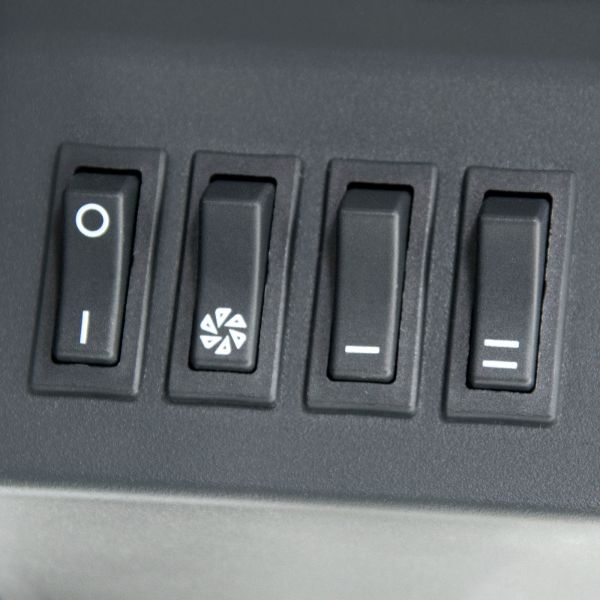 Adam Miami Fireplace Suite in Pure White and Granite with Helios Fire in Brushed Steel, 48 Inch