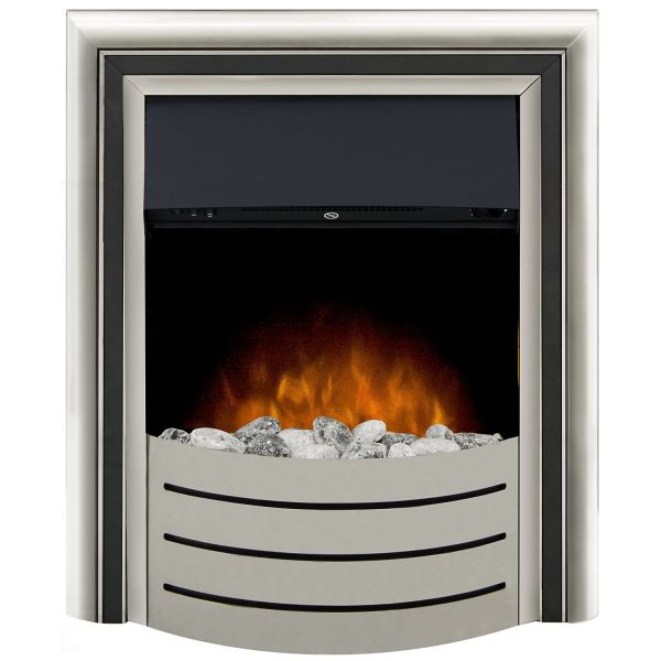 Adam Lynx 3-in-1 Electric Fire with Interchangeable Trims in Chrome