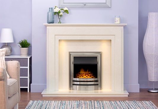 Adam Helston Marble Fireplace with 3