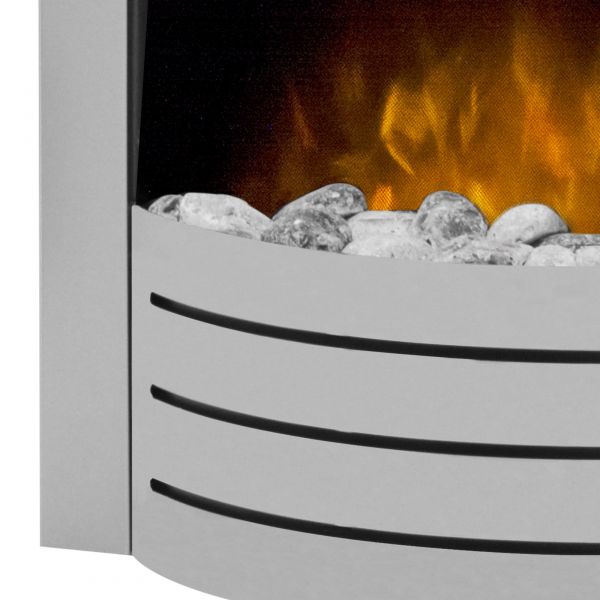 Adam Comet Electric Fire in Brushed Steel