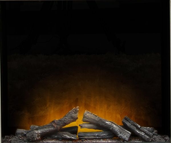 Portland Fireplace in White Stone with Adam Ontario Electric Fire in Brushed Steel , 54 Inch